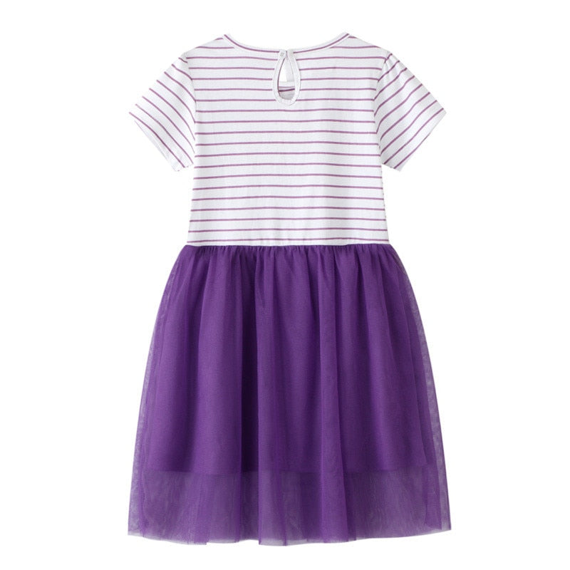 Unicorn Embroidery Vestidos Kids Tutu Dresses