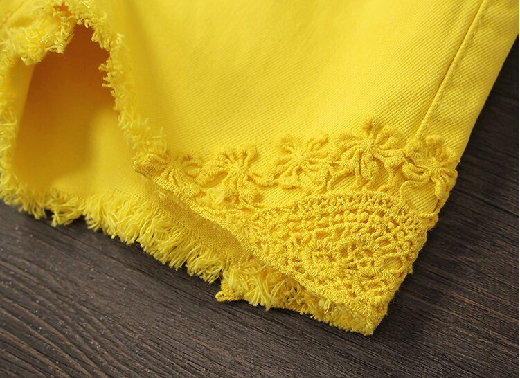 Embroidery Shorts Pants With Belt