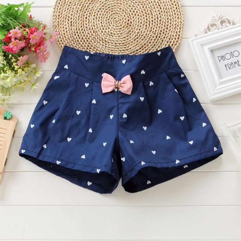 Girls Toddler Candy Color Heart Print Shorts Pants