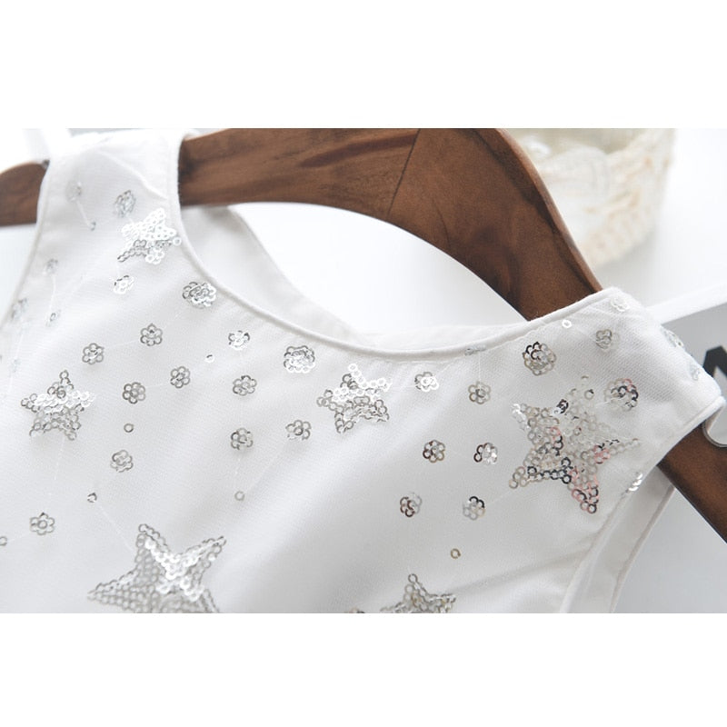 Summer Sleeveless Star Sequins New Children Dress