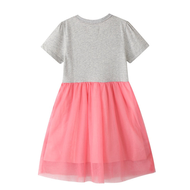 Unicorn  Embroidery Vestidos Kids Tutu Dresses