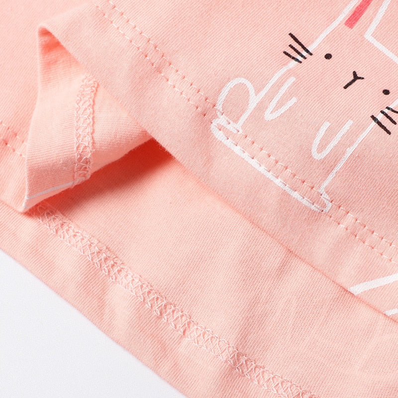 Flower Clouds Dress 2-7 Years Cartoon Rabbit Birds Print Princess Dress