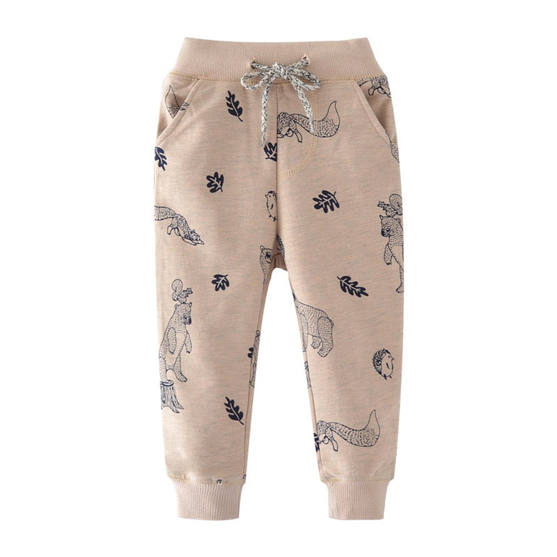 Cartoon sweatpants animals printed