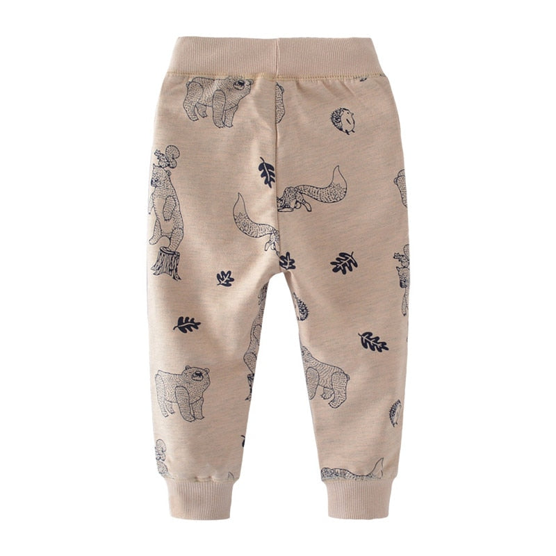 Cartoon sweatpants animals printed