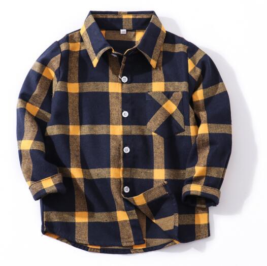 Boy Plaid school Blouse tops