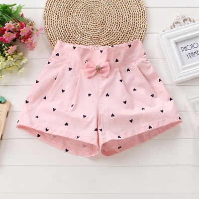 Girls Toddler Candy Color Heart Print Shorts Pants