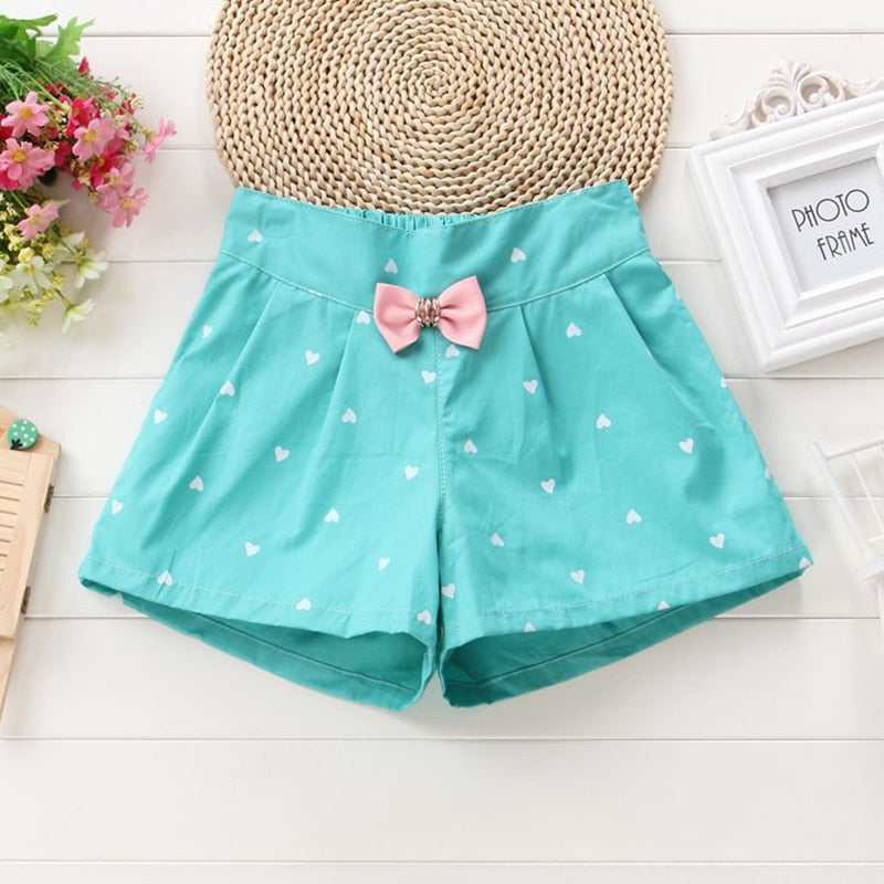 Girls Toddler Candy Color Heart Print Shorts Pants