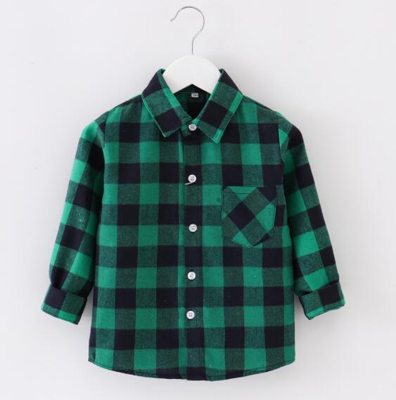 Boy Plaid school Blouse tops